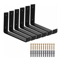 Kit 6 Unid Mão Francesa Invertida 20cm Para Tábua Industrial