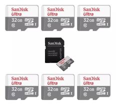 Kit 6 Unidade De Cartão Memória 32gb Micro Sd Ultra Sandisk