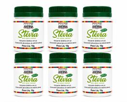 KIT 6 Unidades Adoçante stévia 100 Natural sem residual amargo 10g Color Andina Foods