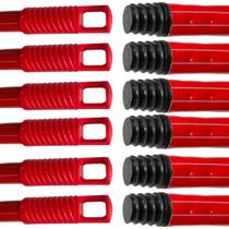 Kit 6 Unidades Cabo de Vassoura Rodo 120cm Condor Metálico Plastificado Com Encaixe de Rosca E Alça Para Pendurar