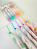 Kit 6 Unidades Caneta Marca Texto Fofa Kawaii Q-1300