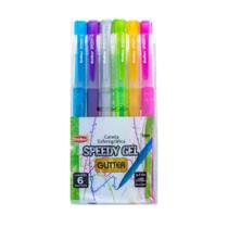 Kit 6 Unidades Caneta Speedy Gel Glitter Ponta Média - Goller