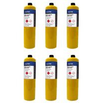 Kit 6 Unidades Cartucho Gás Mapp para Maçarico ONU1077 Classe 2.1 Propileno Hulter HT6MAP400GRRC 400g Kit 6 Unidades Cartucho Gás Mapp para Maçarico ONU1077 Classe 2.1 Propileno Hulter HT6MAP400GRRC 400g