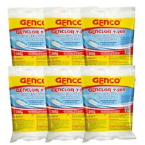 Kit 6 Unidades Cloro Tablete Tradicional Genco 200gr