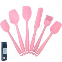 Kit 6 Unidades Cores Aleatórias Espátulas Pincel Utensílios Cozinha Confeitaria Silicone Multiuso Cores Diversas