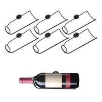 Kit 6 Unidades de Adega Parede Garrafa Vinho Aço Preto Estilo Industrial Kit 6 Unidades de Adega Parede Garrafa Vinho Aço Preto Estilo Industrial
