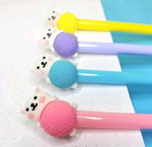 Kit 6 unidades de canetas em gel fofas formato gatinho novelo de lã multifuncional