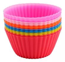 Kit 6 Unidades Forma Silicone AIR FRY FORNO Cupcake Muffins Reutilizáveis - Colorida Kit 6 Unidades Forma Silicone AIR FRY FORNO Cupcake Muffins Reutilizáveis - Colorida
