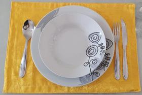 Kit 6 Unidades Jogo Americano Jacquard Liso Mesa De Jantar