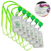 Kit 6 Unidades Porta Crachá Cordão Colorido Com Roller Clips Kit 6 Unidades Porta Crachá Cordão Colorido Com Roller Clips