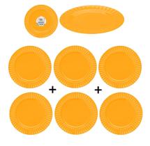 Kit 6 Unidades Pratos de Sobremesa Redondo de Melamina Havana Yellow 20 cm Ø Kit 6 Unidades Pratos de Sobremesa Redondo de Melamina Havana Yellow 20 cm Ø
