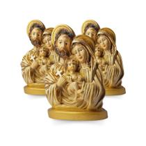 Kit 6 Unidades Sagrada Família Busto Barroca 20cm Dourado - Divinário