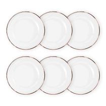 Kit 6 Unidades Sousplat Redondo Transparente Com Borda Vidro 33Cm Rafimex