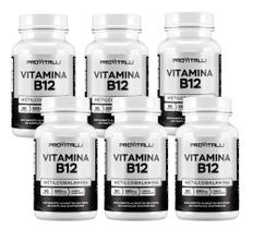 Kit 6 unidades Vitamina B12 Metilcobalamina 90 Comprimidos Mastigáveis Provitalli Alta Absorção e Biodisponibilidade