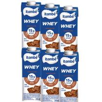 Kit 6 unidades Whey 15g 250 ml chocolate