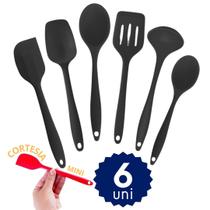 Kit 6 Utensílios de Silicone Cozinha Colher Concha Espátula 28,5cm Kit 6 Utensílios de Silicone Cozinha Colher Concha Espátula 28,5cm