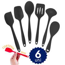 Kit 6 Utensílios de Silicone Cozinha Colher Concha Espátula 28,5cm Kit 6 Utensílios de Silicone Cozinha Colher Concha Espátula 28,5cm