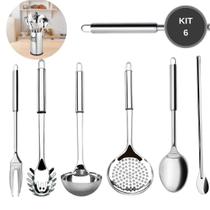 Kit 6 Utensílios Profissionais Para Cozinha 100% Aço Inox - TOP UTIL