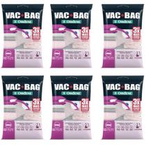 Kit 6 Vac Bag Jumbo Ordene 110x100cm Saco a Vácuo Plástico Edredom Casacos