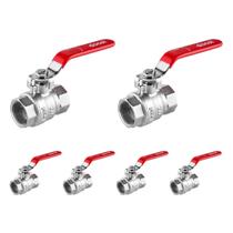 Kit 6 Válvula De Esfera Dn 20 3/4 Pol Cromado Docol Kit 6 Válvula De Esfera Dn 20 3/4 Pol Cromado Docol