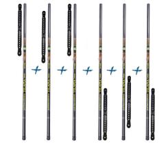 Kit 6 Varas Telescópicas Lamazon Tilápia 2104 (2 x 2,10 M) + 2705 (2 x 2,70 M) + 3006 (2 x 3,00 M)