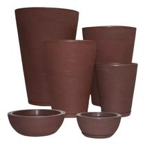 Kit 6 Vasos Coluna Redonda Escovada 1,2,3,4 e Bacia Escovada 1,2 Cód. JGRT22