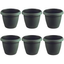 Kit 6 Vasos de Flor Plástico Pequeno s/Prato 1,4 Litros Moderno Decorativo Kit 6 Vasos de Flor Plástico Pequeno s/Prato 1,4 Litros Moderno Decorativo