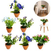 Kit 6 Vasos de Flores Artificial Decoração Mesa Enfeite Kit 6 Vasos de Flores Artificial Decoração Mesa Enfeite