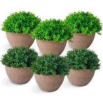 Kit 6 Vasos Decorativos Planta Artificial Estocasa Buxinho Realista Decoração Kit 6 Vasos Decorativos Planta Artificial Estocasa Buxinho Realista Decoração