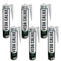 Kit 6 Veda Calhas Alumínio Selante Vedante Rufos Telhas 400g Kit 6 Veda Calhas Alumínio Selante Vedante Rufos Telhas 400g