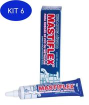 Kit 6 Veda Rosca Liquido Mastiflex Água Quente Ou Fria Bisnaga 30G