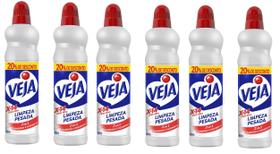 Kit 6 Veja Limpador Para Limpeza Pesada Cloro Ativo 500Ml