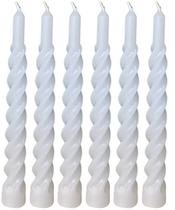 Kit 6 Vela Espiral Decoração Natalina Branco Torcida De 20cm