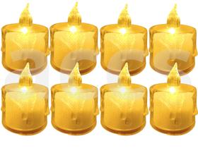 Kit 6 Velas Decoração Natalina Artificial Luz Amarela Natal 5cm Kit 6 Velas Decoração Natalina Artificial Luz Amarela Natal 5cm
