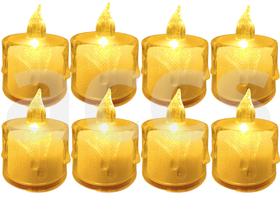 Kit 6 Velas Decoração Natalina Artificial Luz Amarela Natal 5cm - zein