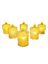 Kit 6 Velas Decoração Natalina Artificial Luz Amarela Natal