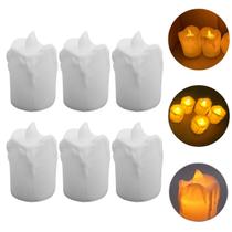 Kit 6 Velas Led Eletrônica Decorativa Simula Luzes Acesas