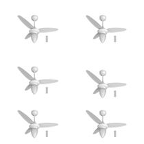 Kit 6 Ventiladores de Teto Wind Inverter Branco Bivolt - Ventisol