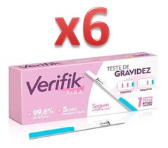 Kit 6 Verifik Exame Gravidez e Frasco para Coleta - Alamar