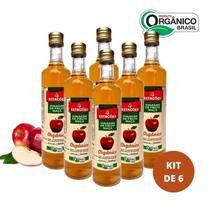 KIT 6 Vinagre 100% Orgânico de Maçã 500ml Acidez 4,2% - 4 Estações