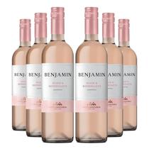 KIT 6 Vinho Argentino Benjamin Rosé Suave Refrescante, 750ml