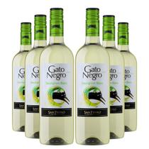 KIT 6 Vinho Branco Chileno Gato Negro Sauvignon Blanc, 6x750ml
