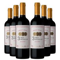 KIT 6 Vinho Chileno 3 Medallas Sweet Red Cabernet Sauvignon