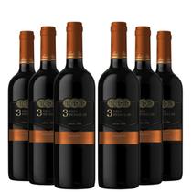 KIT 6 Vinho Chileno 3 Tres Medallas Carmenere, 6x750ml