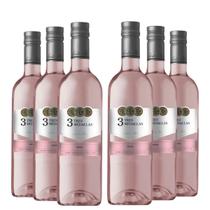 KIT 6 Vinho Chileno 3 Tres Medallas Rosé, 6x750ml