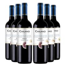 KIT 6 Vinho Chileno Chilano Merlot, 750ml