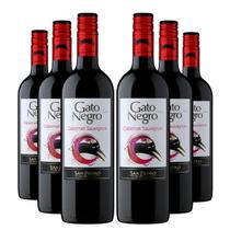 KIT 6 Vinho Tinto Chileno Gato Negro Cabernet Sauvignon, 750ml