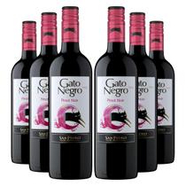KIT 6 Vinho Tinto Chileno Gato Negro Pinot Noir, 6x750ml