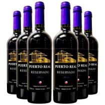 KIT 6 Vinho Tinto Chileno Puerto Real Reservado Merlot 750ml