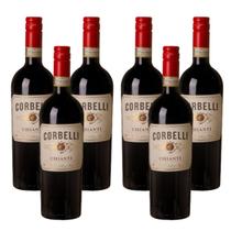 Kit 6 Vinho Tinto Italiano Corbelli Chianti DOCG 750ml